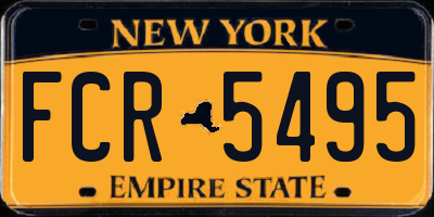 NY license plate FCR5495