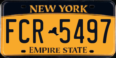 NY license plate FCR5497
