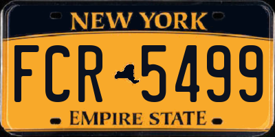 NY license plate FCR5499
