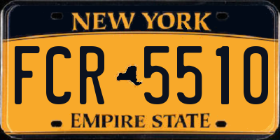 NY license plate FCR5510