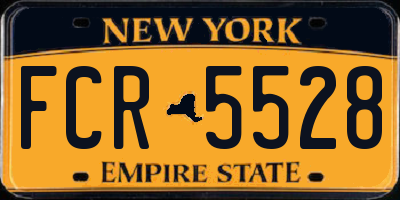NY license plate FCR5528
