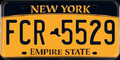 NY license plate FCR5529