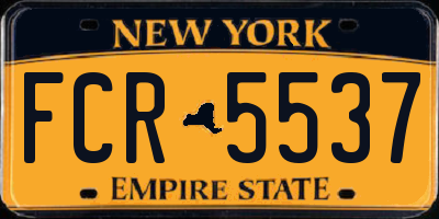 NY license plate FCR5537
