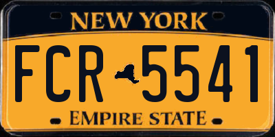 NY license plate FCR5541