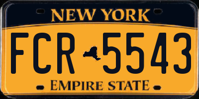 NY license plate FCR5543