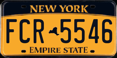 NY license plate FCR5546