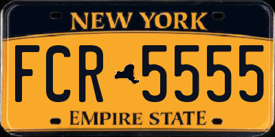 NY license plate FCR5555