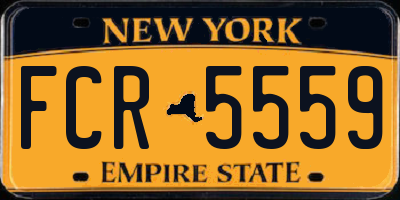 NY license plate FCR5559