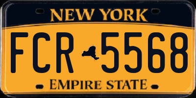 NY license plate FCR5568