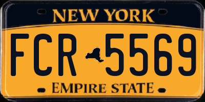 NY license plate FCR5569