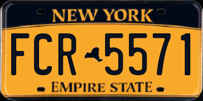 NY license plate FCR5571