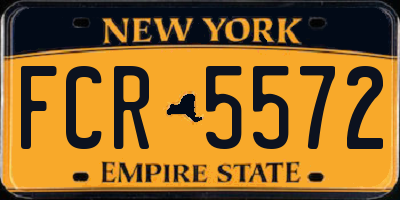 NY license plate FCR5572