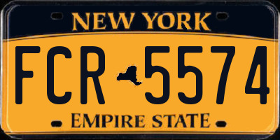 NY license plate FCR5574