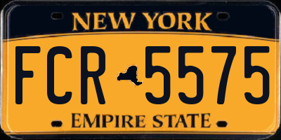 NY license plate FCR5575