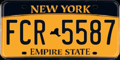NY license plate FCR5587