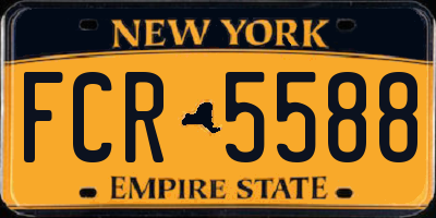 NY license plate FCR5588
