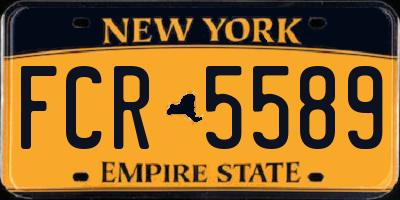 NY license plate FCR5589