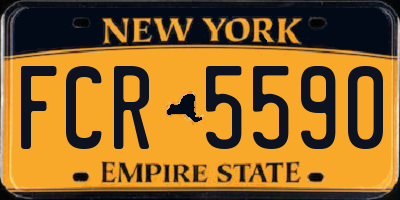 NY license plate FCR5590