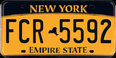 NY license plate FCR5592