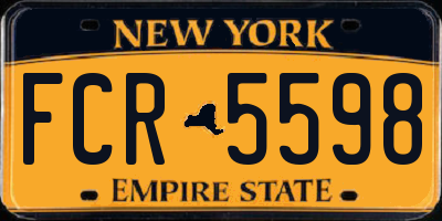 NY license plate FCR5598