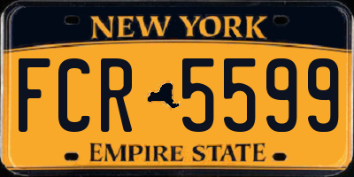 NY license plate FCR5599