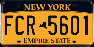 NY license plate FCR5601
