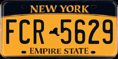 NY license plate FCR5629