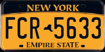 NY license plate FCR5633