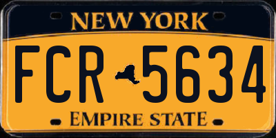 NY license plate FCR5634