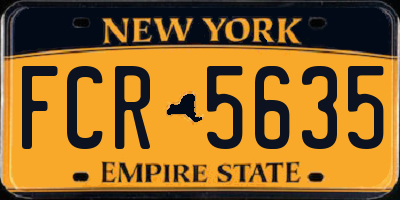 NY license plate FCR5635