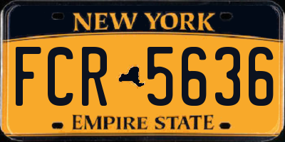 NY license plate FCR5636