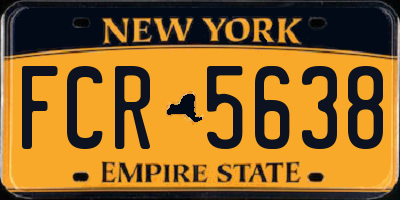 NY license plate FCR5638