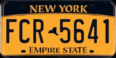 NY license plate FCR5641