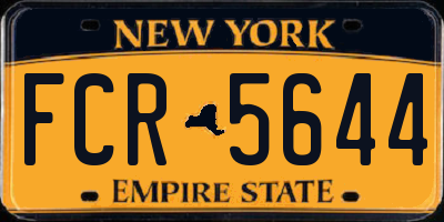 NY license plate FCR5644