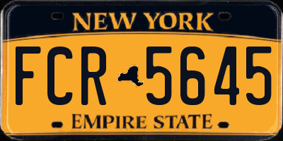 NY license plate FCR5645