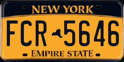 NY license plate FCR5646
