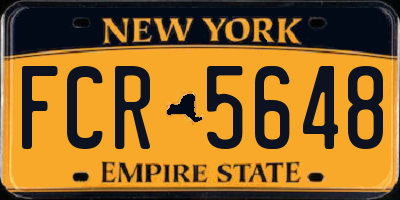 NY license plate FCR5648