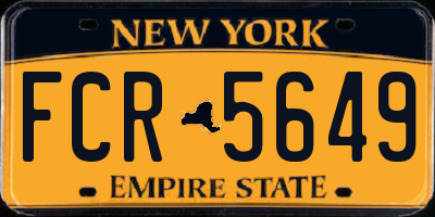 NY license plate FCR5649