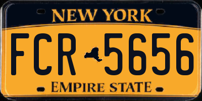NY license plate FCR5656
