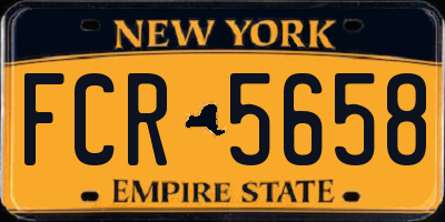 NY license plate FCR5658