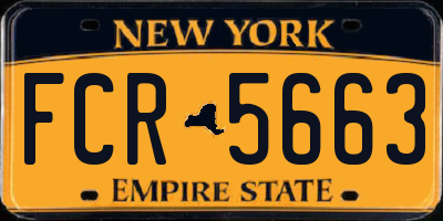 NY license plate FCR5663