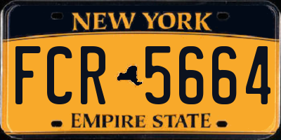 NY license plate FCR5664
