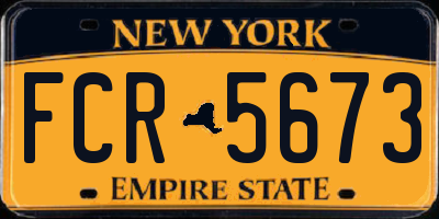NY license plate FCR5673