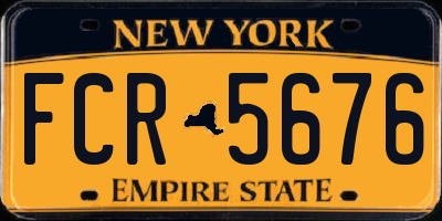 NY license plate FCR5676