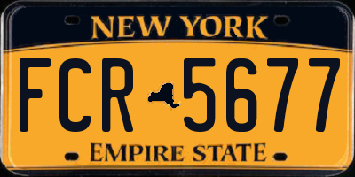 NY license plate FCR5677