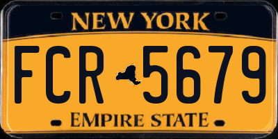 NY license plate FCR5679
