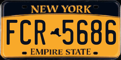NY license plate FCR5686