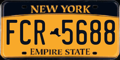 NY license plate FCR5688