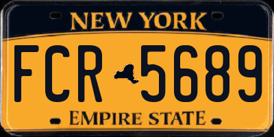 NY license plate FCR5689