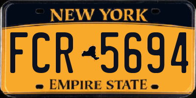 NY license plate FCR5694